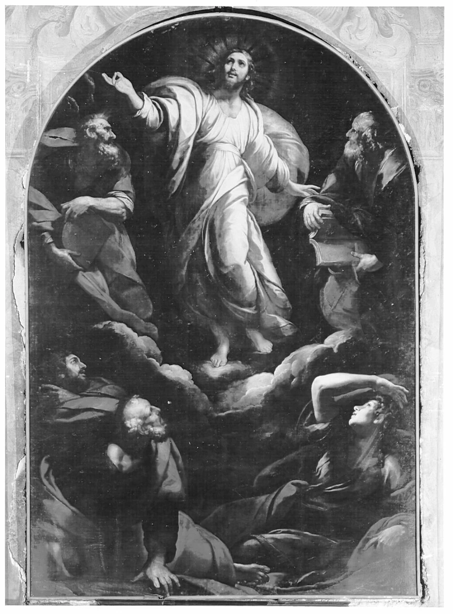 171-Madonna del Rosario tra i santi Francesco, Domenico e angeli - Museo del Santuario Arcivescovile della Beata Vergine dei Miracoli di Corbetta, Milano